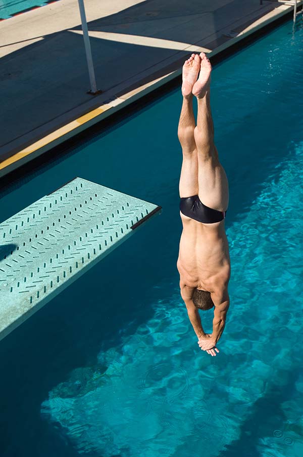 man diving